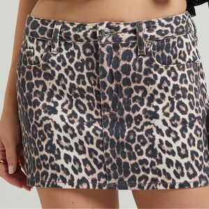 PacSun Leopard Mini Jean skirt